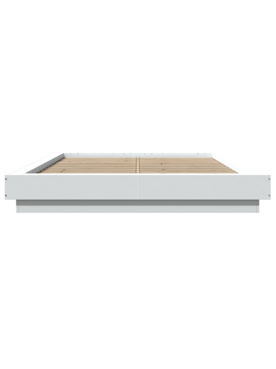 Rám postele s LED osvětlením bílý 140 x 200 cm kompozitní dřevo