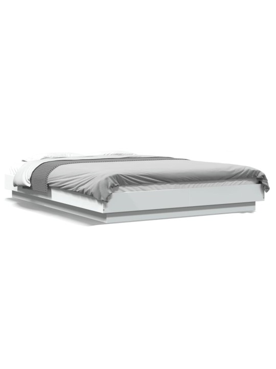 Rám postele s LED osvětlením bílý 120 x 200 cm kompozitní dřevo