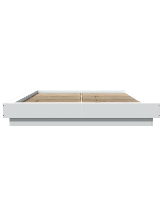 Rám postele s LED osvětlením bílý 120 x 200 cm kompozitní dřevo