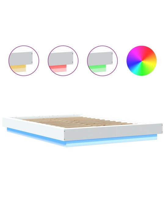 Rám postele s LED osvětlením bílý 120 x 200 cm kompozitní dřevo