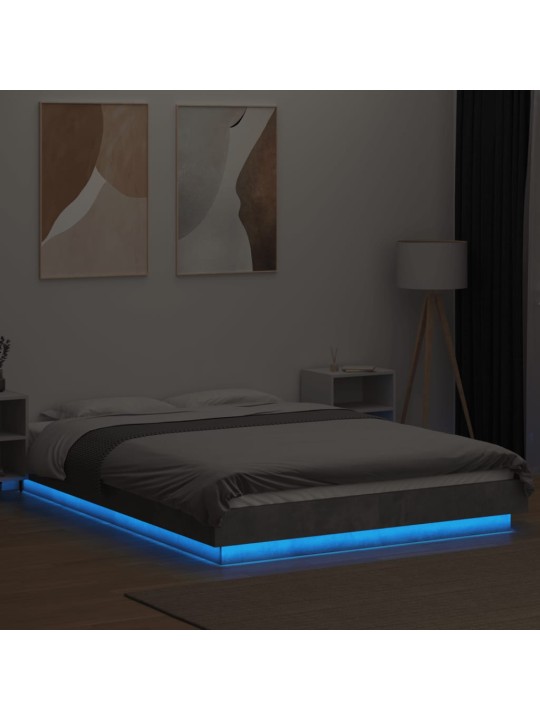 Rám postele s led osvětlením betonově šedý 120x200 cm kompozit
