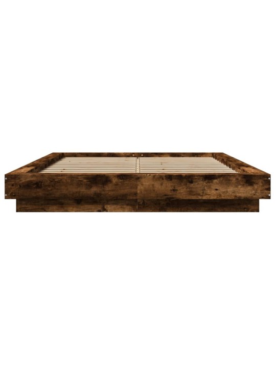 Rám postele s led osvětlením kouřový dub 120 x 200 cm kompozit