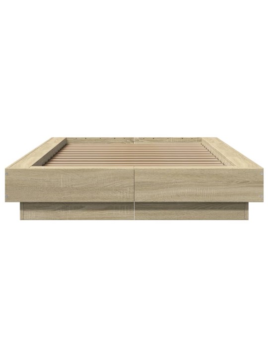 Rám postele s LED osvětlením dub sonoma 100 x 200 cm kompozit
