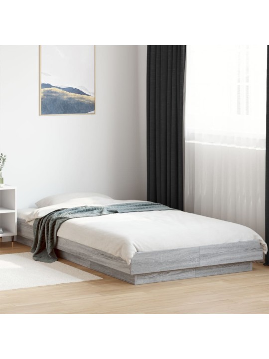 Rám postele s LED osvětlením šedý sonoma 100 x 200 cm kompozit