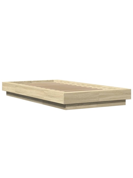 Rám postele s LED osvětlením dub sonoma 90 x 200 cm kompozit