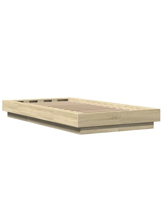 Rám postele s LED osvětlením dub sonoma 90 x 200 cm kompozit