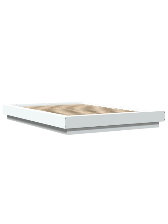 Rám postele s LED osvětlením bílý 140 x 190 cm kompozitní dřevo