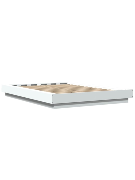 Rám postele s LED osvětlením bílý 140 x 190 cm kompozitní dřevo