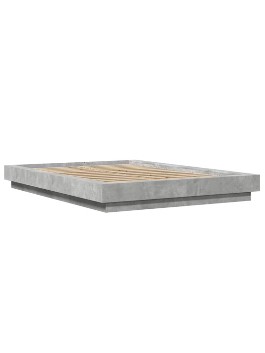 Rám postele s led osvětlením betonově šedý 140x190 cm kompozit