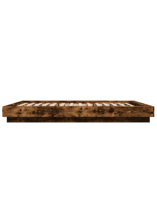 Rám postele s led osvětlením kouřový dub 140 x 190 cm kompozit