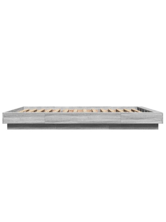 Rám postele s led osvětlením šedý sonoma 140 x 190 cm kompozit