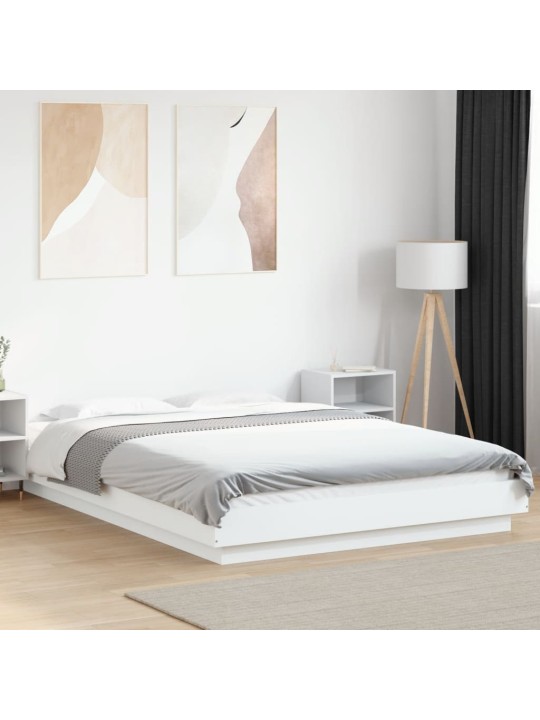 Rám postele s LED osvětlením bílý 135 x 190 cm kompozitní dřevo