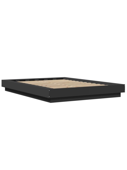 Rám postele s led osvětlením černý 135x190 cm kompozitní dřevo