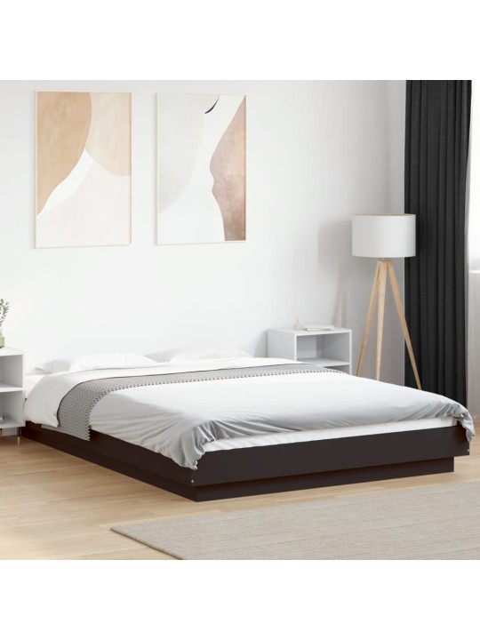 Rám postele s led osvětlením černý 135x190 cm kompozitní dřevo