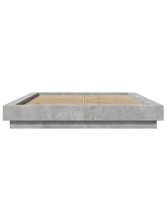 Rám postele s led osvětlením betonově šedý 135x190 cm kompozit