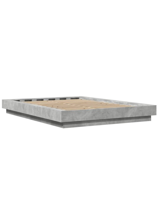 Rám postele s led osvětlením betonově šedý 135x190 cm kompozit