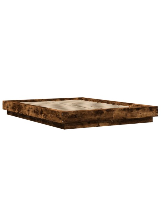 Rám postele s led osvětlením kouřový dub 135 x 190 cm kompozit
