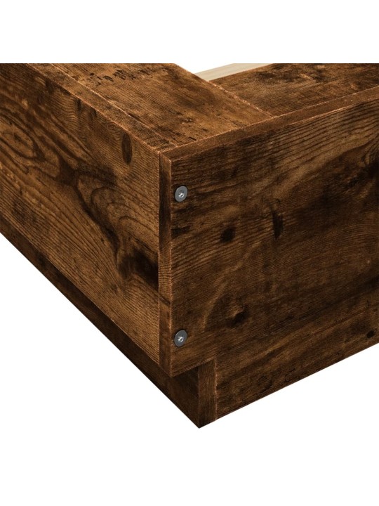 Rám postele s led osvětlením kouřový dub 135 x 190 cm kompozit