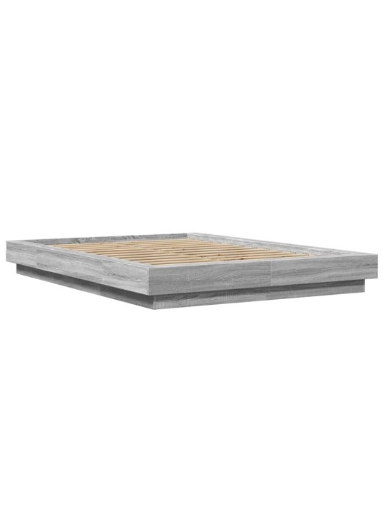 Rám postele s led osvětlením šedý sonoma 135 x 190 cm kompozit