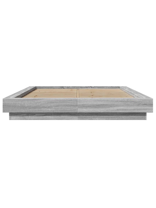 Rám postele s led osvětlením šedý sonoma 135 x 190 cm kompozit