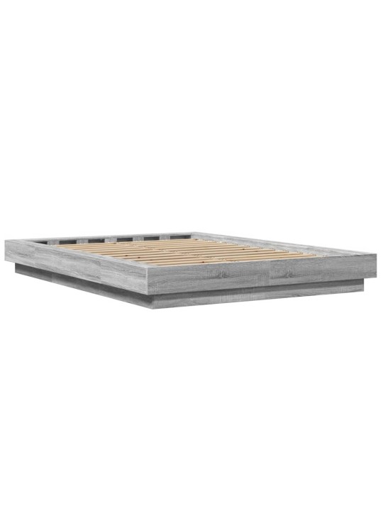 Rám postele s led osvětlením šedý sonoma 135 x 190 cm kompozit