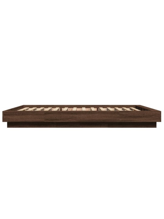 Rám postele s led osvětlením hnědý dub 135 x 190 cm kompozit