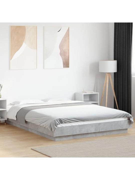 Rám postele s led osvětlením betonově šedý 120x190 cm kompozit