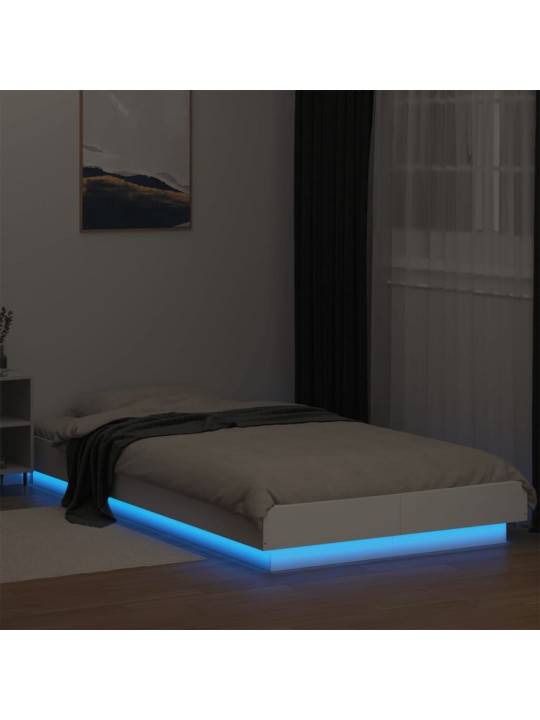 Rám postele s LED osvětlením bílý 90 x 190 cm kompozitní dřevo