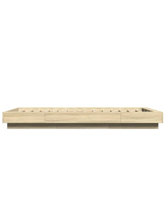 Rám postele s LED osvětlením dub sonoma 90 x 190 cm kompozit