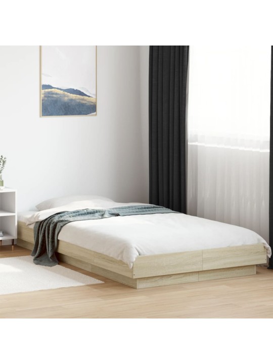 Rám postele s LED osvětlením dub sonoma 90 x 190 cm kompozit