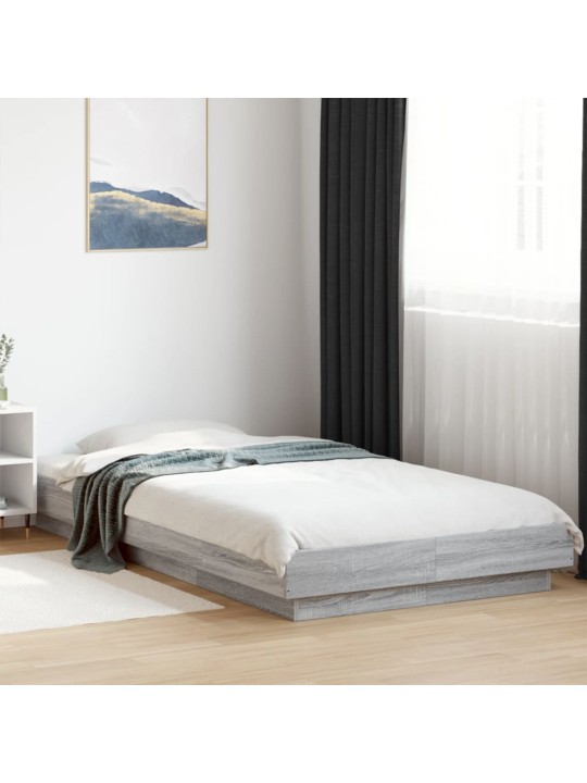 Rám postele s LED osvětlením šedý sonoma 90 x 190 cm kompozit