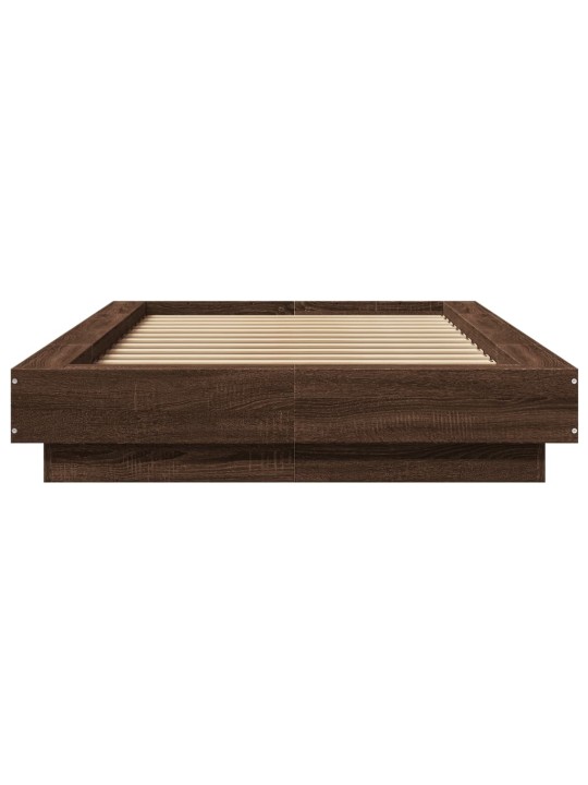 Rám postele s led osvětlením hnědý dub 90 x 190 cm kompozit