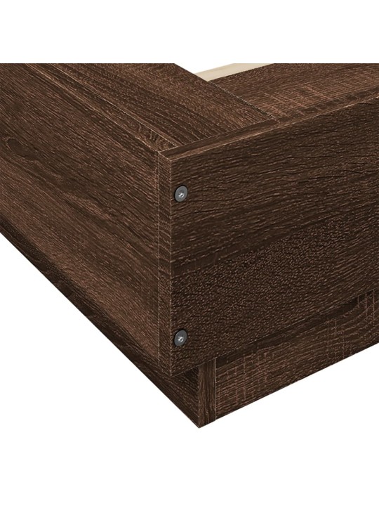 Rám postele s led osvětlením hnědý dub 90 x 190 cm kompozit