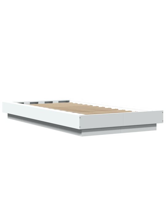 Rám postele s LED osvětlením bílý 75 x 190 cm kompozitní dřevo