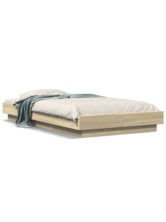 Rám postele s LED osvětlením dub sonoma 75 x 190 cm kompozit