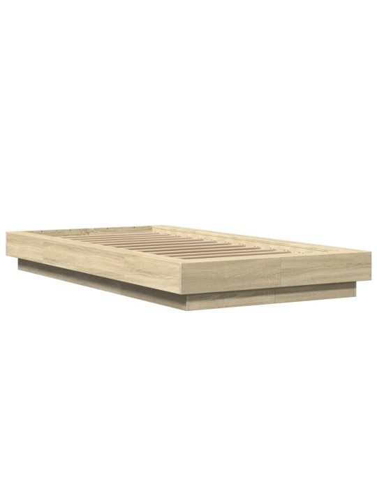 Rám postele s LED osvětlením dub sonoma 75 x 190 cm kompozit