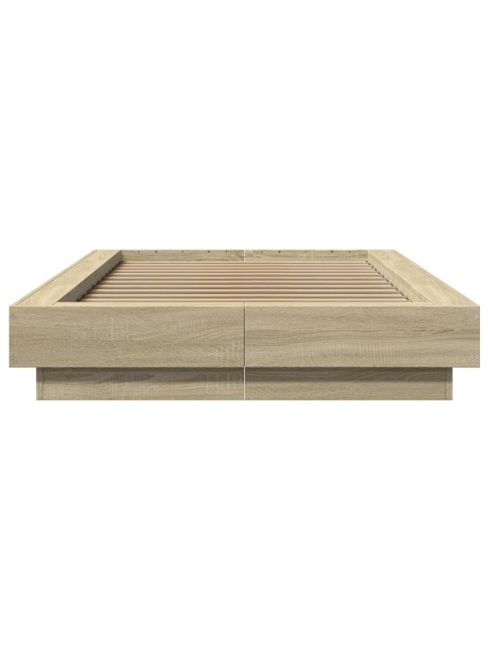 Rám postele s LED osvětlením dub sonoma 75 x 190 cm kompozit