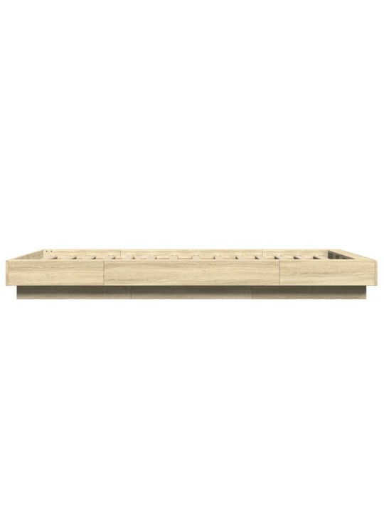 Rám postele s LED osvětlením dub sonoma 75 x 190 cm kompozit