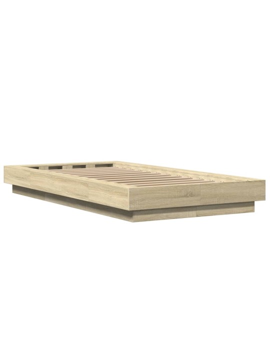 Rám postele s LED osvětlením dub sonoma 75 x 190 cm kompozit