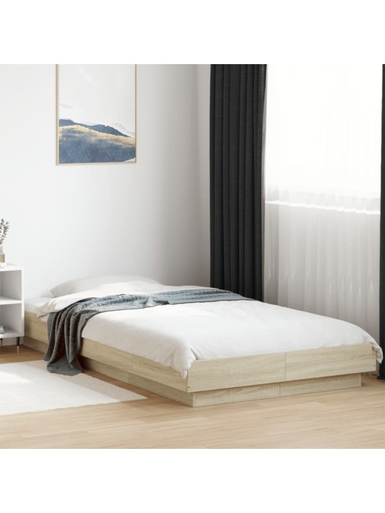 Rám postele s LED osvětlením dub sonoma 75 x 190 cm kompozit