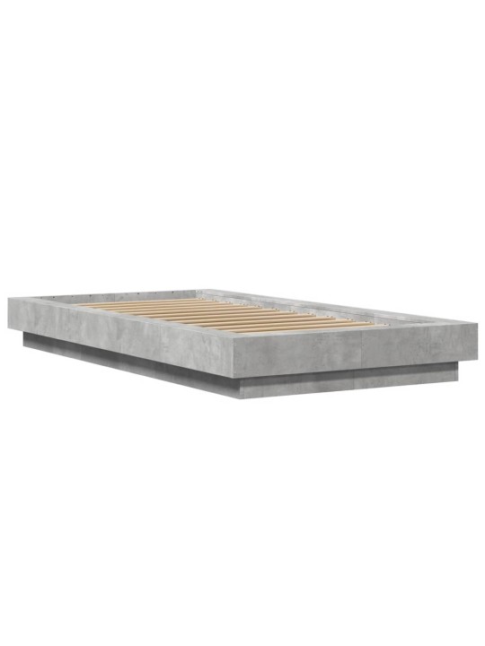 Rám postele s led osvětlením betonově šedý 75 x 190 cm kompozit