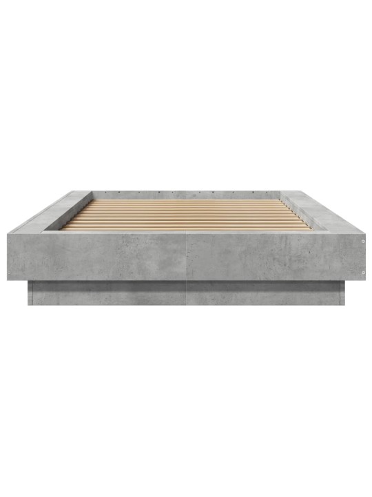 Rám postele s led osvětlením betonově šedý 75 x 190 cm kompozit
