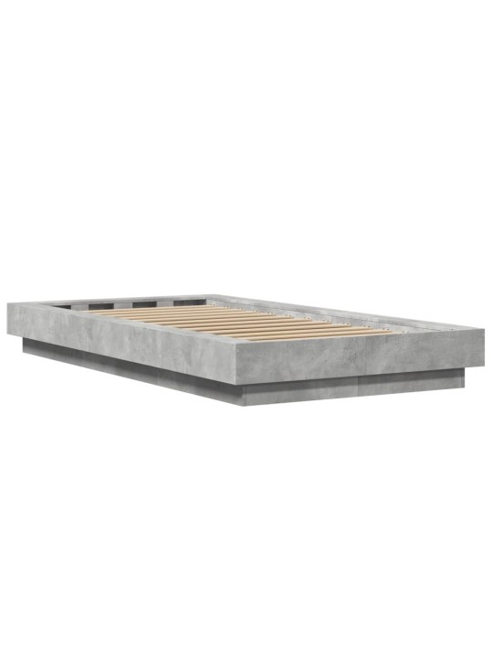 Rám postele s led osvětlením betonově šedý 75 x 190 cm kompozit