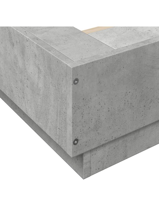 Rám postele s led osvětlením betonově šedý 75 x 190 cm kompozit