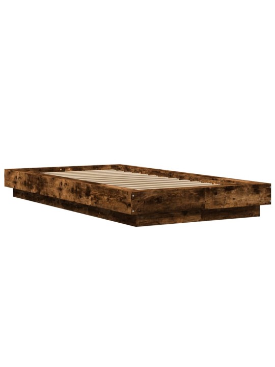 Rám postele s LED osvětlením kouřový dub 75 x 190 cm kompozit