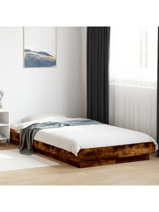 Rám postele s LED osvětlením kouřový dub 75 x 190 cm kompozit