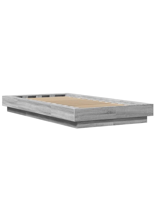 Rám postele s LED osvětlením šedý sonoma 75 x 190 cm kompozit