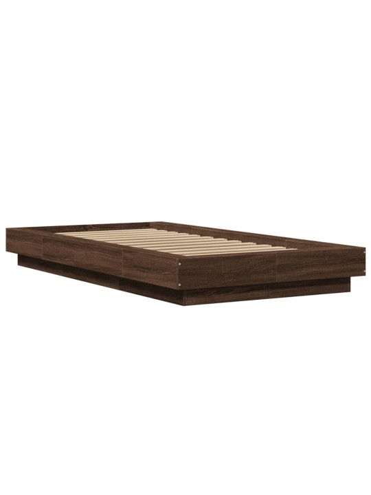 Rám postele s led osvětlením hnědý dub 75 x 190 cm kompozit