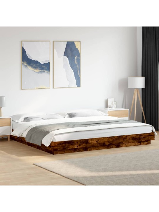 Rám postele kouřový dub 200 x 200 cm kompozitní dřevo