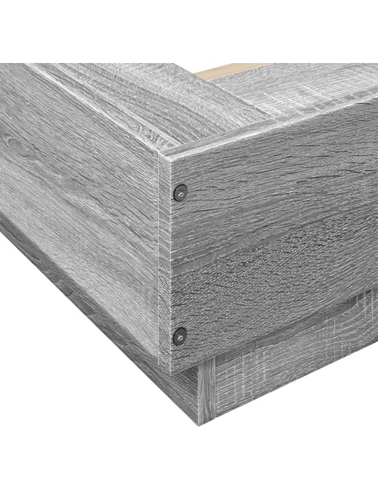 Rám postele šedý sonoma 200 x 200 cm kompozitní dřevo